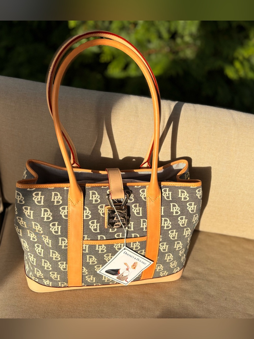 NEW Dooney & Bourke signature monogram jacquard canvas tote bag